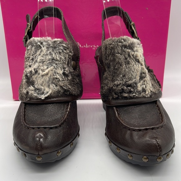 Materia Prima Ruga Kena Shearling Brown Mules Size 37 - Picture 4 of 11